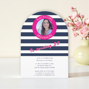 Nautical 30th Birthday Photo Arch Invitation
