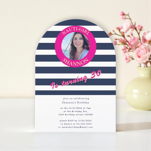 Nautical 30th Birthday Photo Arch Invitation (Creator Uploaded)