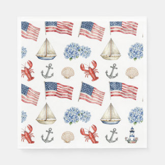 Nautical 4th of July Plates  Napkin