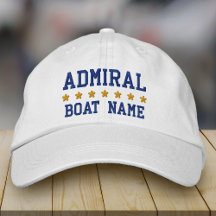 Nautical Admiral Your Boat Name White