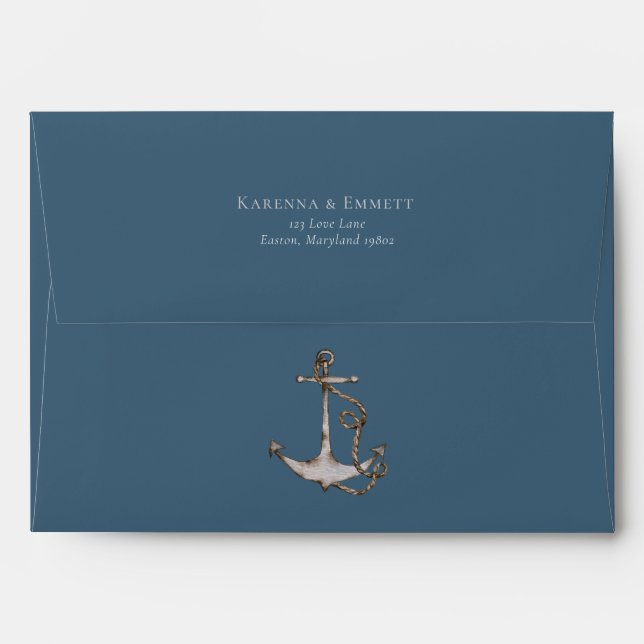 Nautical Adventure Navy Baby Shower Mailing Envelope (Back (Top Flap))