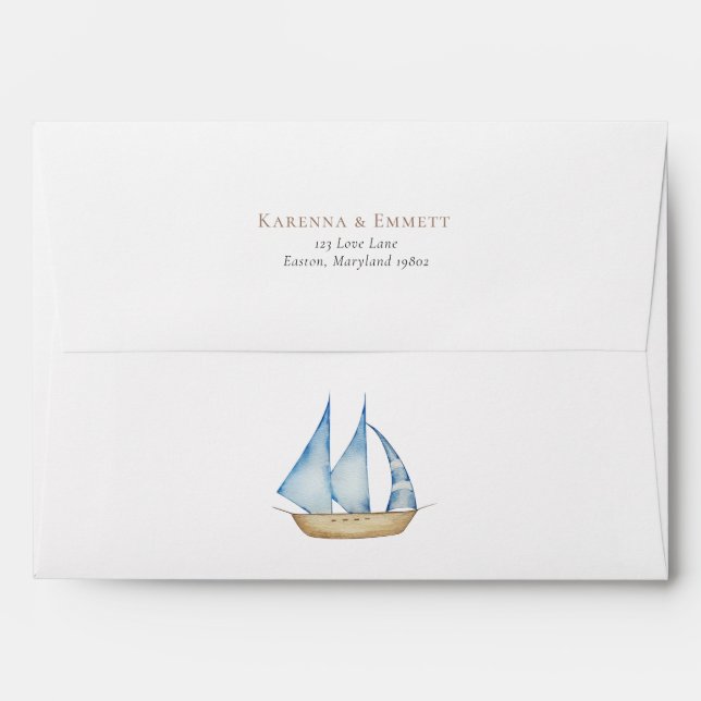 Nautical Adventure White Baby Shower Mailing Envelope (Back (Top Flap))