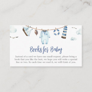 Nautical Ahoy Baby Shower Books for Baby Enclosure Card