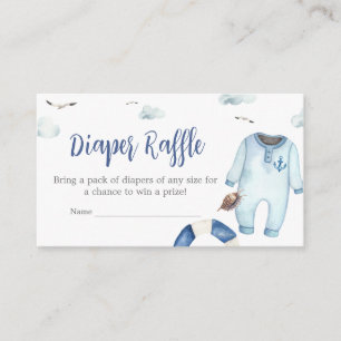 Nautical Ahoy Baby Shower Diaper Raffle Enclosure Card