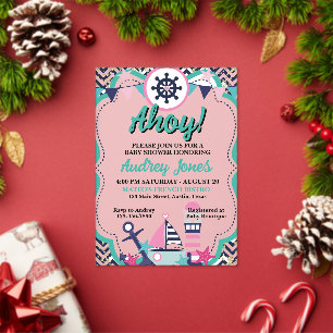 Nautical Ahoy Baby Shower Invitation