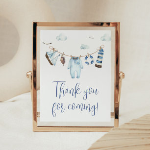 Nautical Ahoy Baby Shower Thank you Card Poster