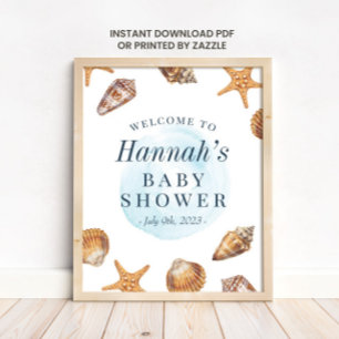 Nautical Ahoy Baby Shower Welcome Sign