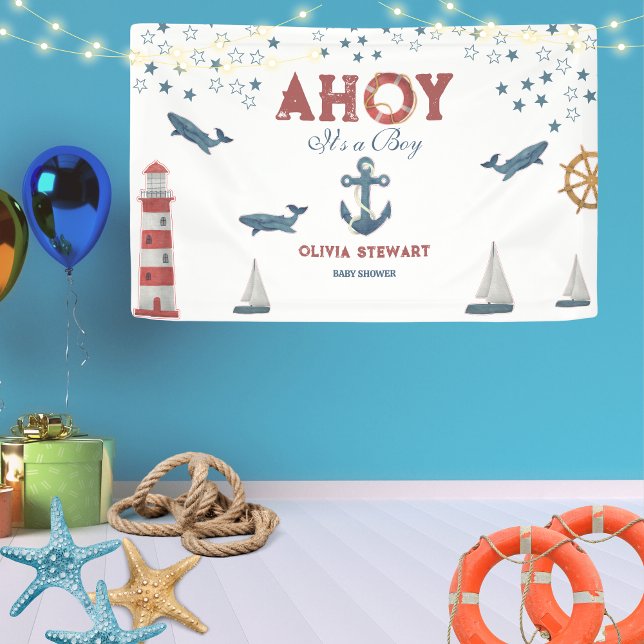 Nautical Ahoy its a boy Baby Welcome shower  Banner (Creator Uploaded)