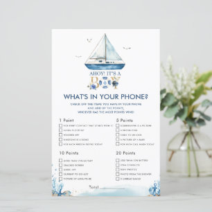 Nautical Ahoy It's a Boy What's In Your Phone Game