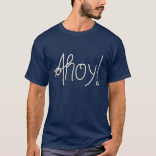 Nautical Ahoy Rope Text & Lifesaver T-Shirt