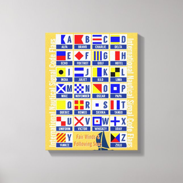 Nautical Alphabet Flags Canvas Print (Front)