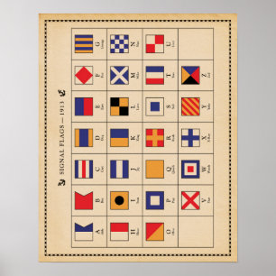 Nautical Alphabet Signal Flag Poster