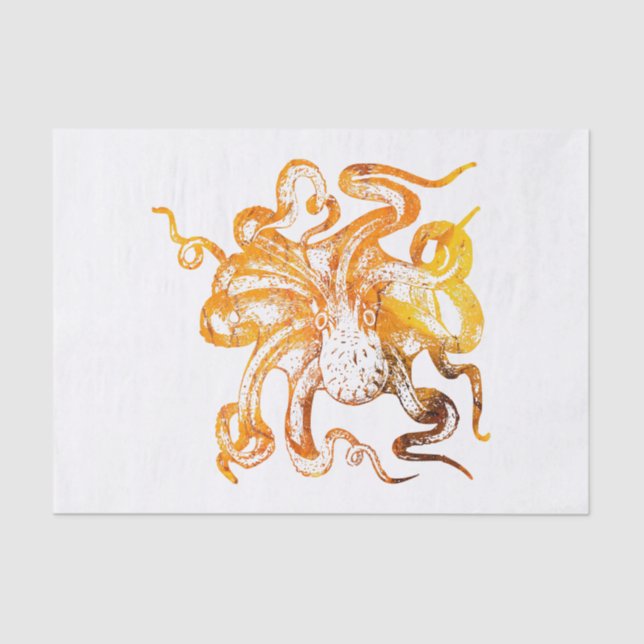 Nautical amber octopus tissue paper (Front)