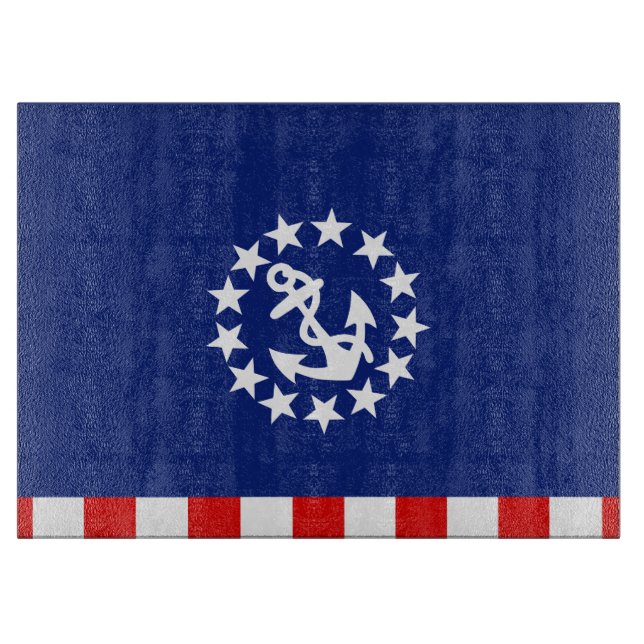 Nautical American Yacht Flag Decor Cutting Board (Front)