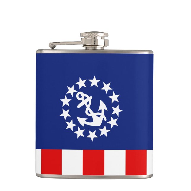 Nautical American Yacht Flag Decor Hip Flask (Front)