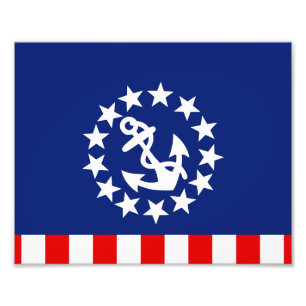 Nautical American Yacht Flag is at the Marina Photo Print