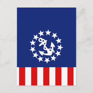 Nautical American Yacht Flag is at the Marina Postcard