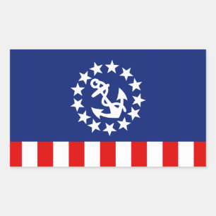 Nautical American Yacht Flag is at the Marina Rectangular Sticker