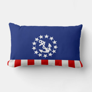 Nautical American Yacht Flag Symbol Lumbar Cushion