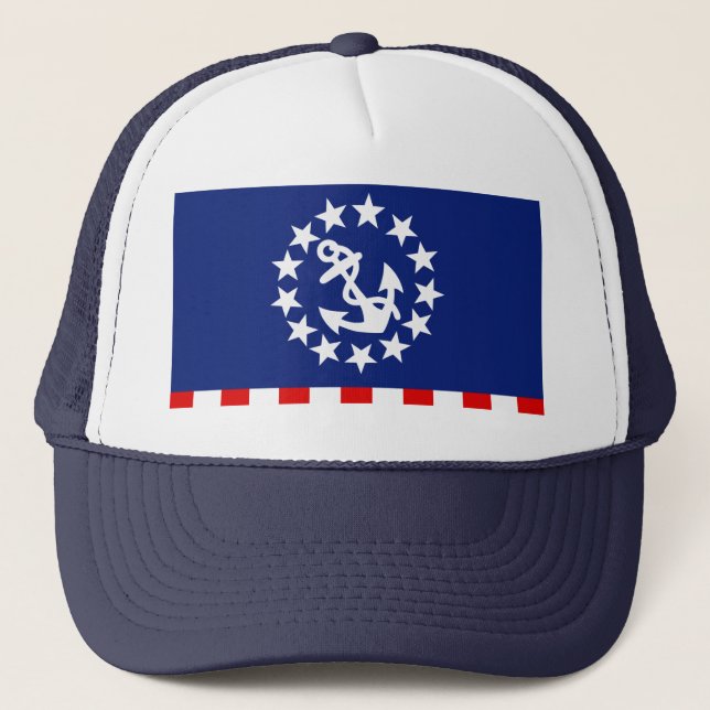 Nautical American Yacht Flag Symbol Trucker Hat (Front)