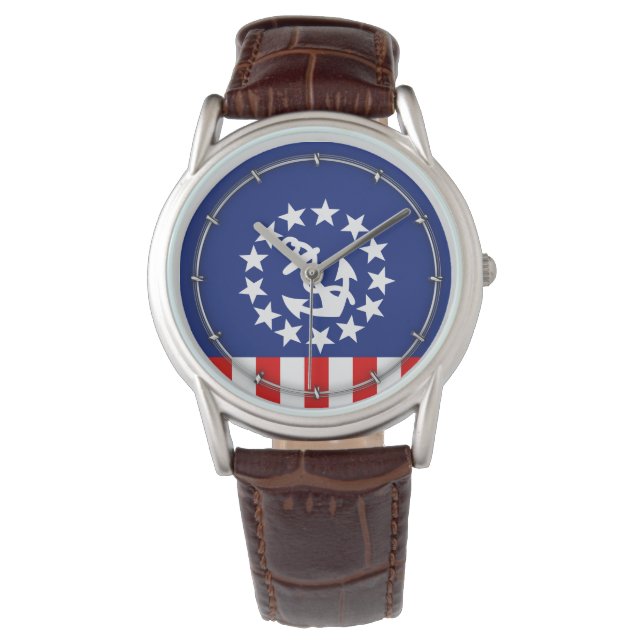 Nautical American Yacht Flag Symbol Watch (Front)
