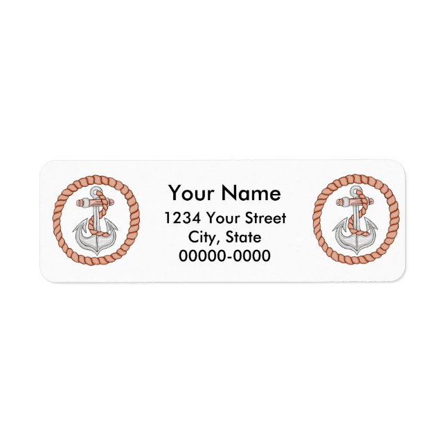 Nautical Anchor 1 Return Address Labels (Front)