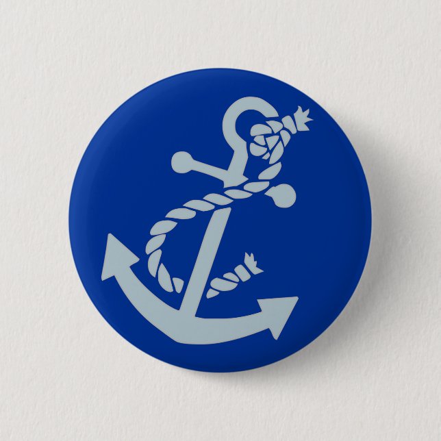 Nautical Anchor 6 Cm Round Badge (Front)