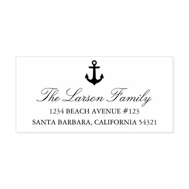 Nautical Anchor Address Stamp (Design)