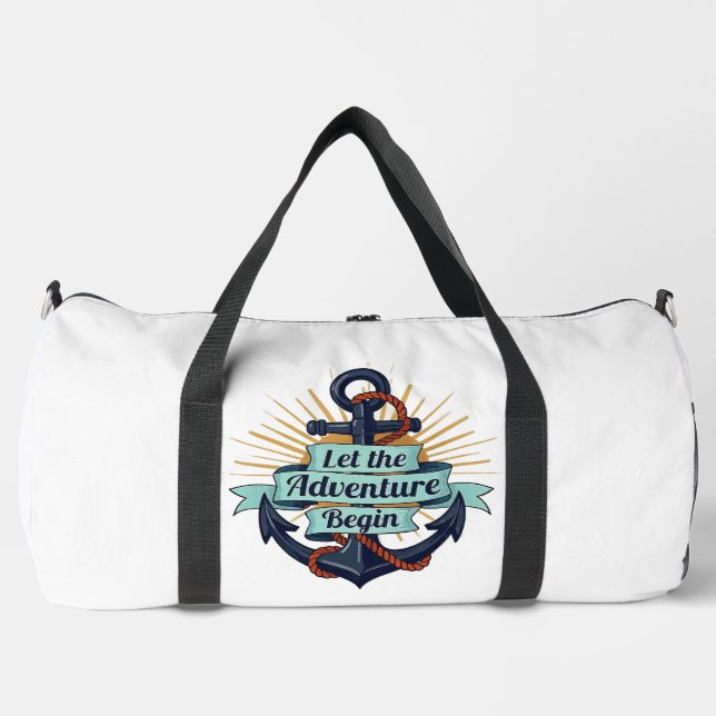 Nautical Anchor Adventure Travel Weekender Duffle Bag (Front)