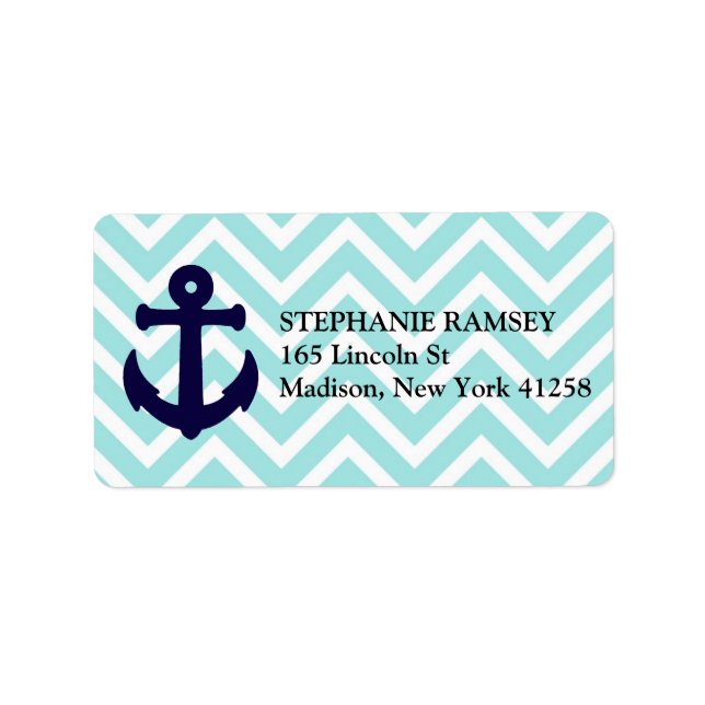 Nautical Anchor and Chevron Shipping Labels (Front)