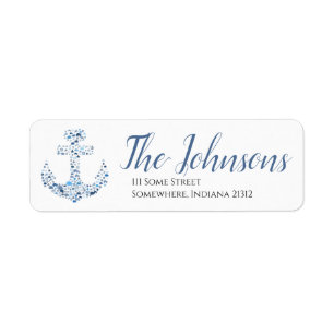 Nautical Anchor and Fish Return Address Labels