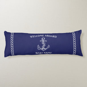 Nautical Anchor and Rope Blue  Body Cushion