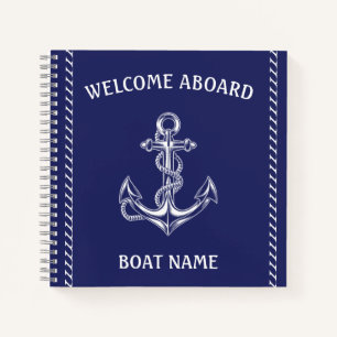 Nautical Anchor and Rope Blue  Notebook