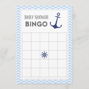Nautical Anchor Baby Shower Bingo Card
