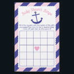 Nautical Anchor Baby Shower Bingo Game pink & navy Flyer<br><div class="desc">This design is in our "Nautical Anchor" baby shower theme in pink and navy blue. The collection of coordinating products is available in our shop, zazzle.com/doodlelulu*. Contact us if you need this design applied to a specific product to create your own unique matching item! Thank you so much for viewing...</div>