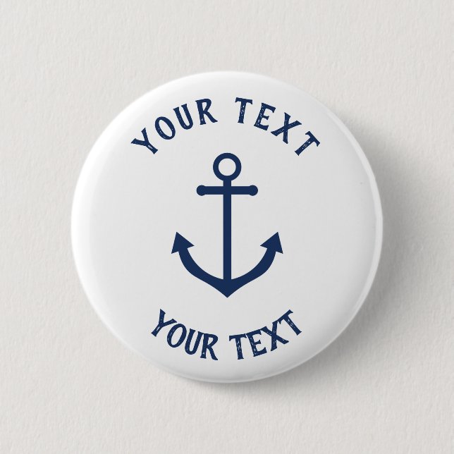 Nautical anchor baby shower button (Front)