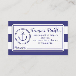 Nautical Anchor Baby Shower Diaper Raffle Ticket Enclosure Card