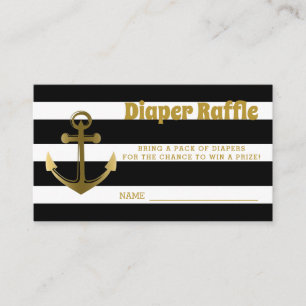 Nautical Anchor Baby Shower Diaper Raffle Tickets Enclosure Card