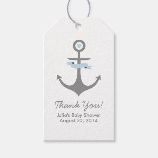 Nautical Anchor Baby Shower Favour Tags Light Blue