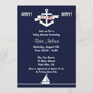 Nautical Anchor Baby Shower : Invitation