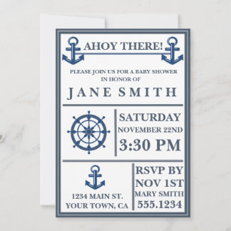 Nautical Anchor Baby Shower Invitation