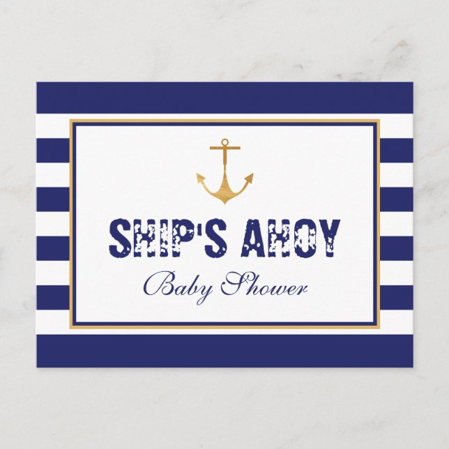 Nautical Anchor Baby Shower Invitation (Front)