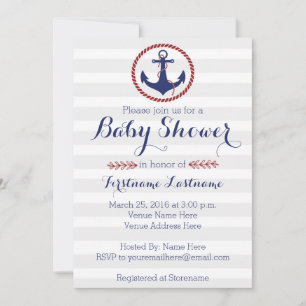 Nautical Anchor Baby Shower Invitation