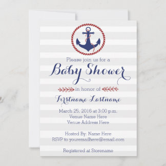 Nautical Anchor Baby Shower Invitation