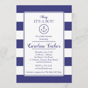 Nautical Anchor Baby Shower Invitation card