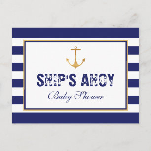 Nautical Anchor Baby Shower Invitation Postcard