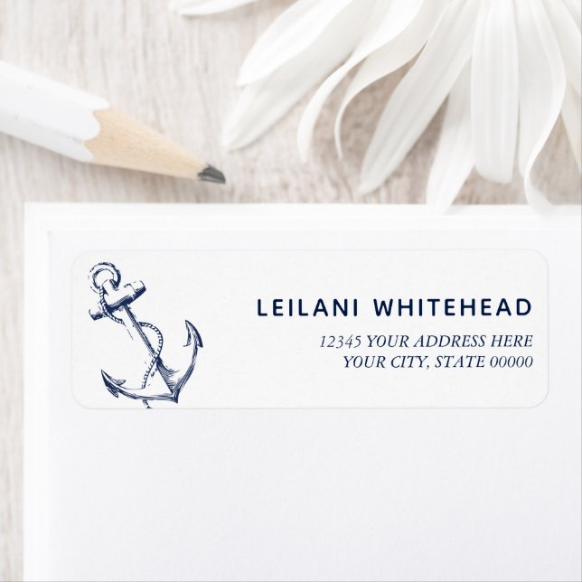 Nautical Anchor Baby Shower Label (Insitu)