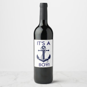 Nautical Anchor Baby Shower Stickers - It's A Boy!