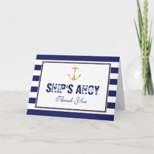 Nautical Anchor Baby Shower Thank You Card