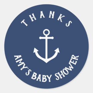 Nautical Anchor Baby Shower Thank You Stickers